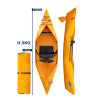 Tucktec kayak dimensions - 3 meters unfolded, 120 centimeters folded, 11.5 kilograms