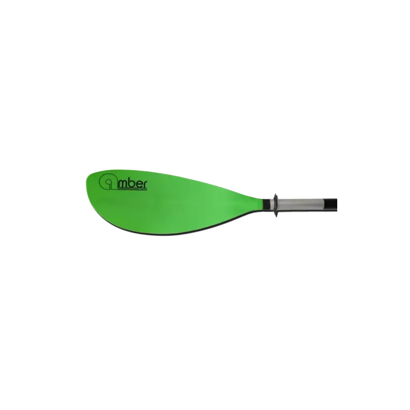 Green AMBER-2 paddle used for folding kayaks