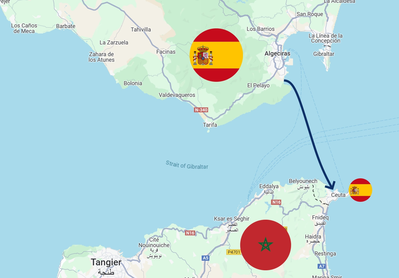 Gibraltar trip route map